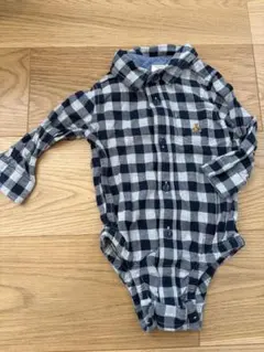 GAP ロンパース 6〜12m ネイビー チェック ベビー 数回着用