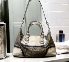 【コーチ】ハンドバッグ ショルダー 2way グレー お洒落 美品