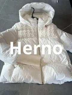 HERNO ヘルノ ダウンジャケット　異素材ニット千鳥 キッズ14A