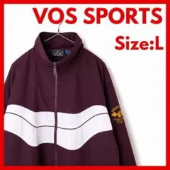 【美品】古着　カレッジロゴ　ナイロン　ジャケット　メンズ　ワイン　L