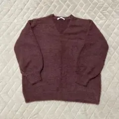 美品　茶系 Vネックセーター L バックナンバー