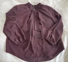 SHIPS ボウタイ長袖ブラウス　小紋