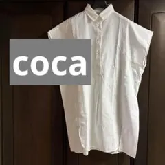 coca コカ オックスフォードサイドスリット半袖シャツ