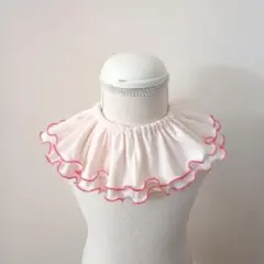 ふりふりスタイ●グレー×ピンク