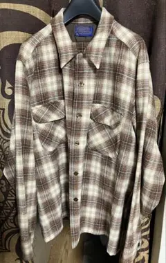 70's PENDLETON wool board shirt XL