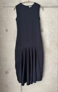 ZARA ザラ・コレクション ノースリーブ ストレッチワンピース　ネイビーM