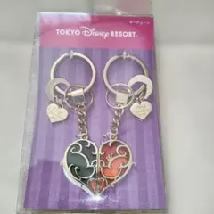 ディズニー ミッキー ミニー ハート型キーホルダー