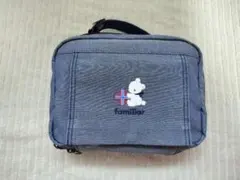familiar おむつポーチ デニム調 クマ 刺繍のサムネイル