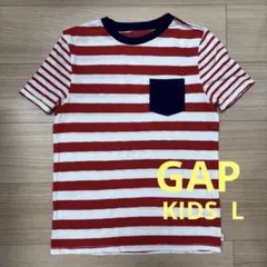 GAP 赤　白　ボーダーTシャツ　キッズLのサムネイル