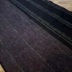 カシミヤ100% マフラー ストライプデザイン 黒と紫