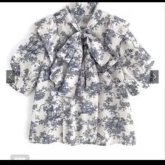 トワルドジュイ柄ボウタイフリルブラウス[gn93]