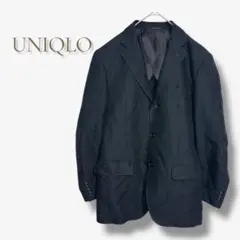 ユニクロ テーラード ジャケット スーツ 黒 オフィス ビジネス a1627