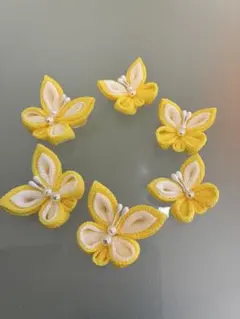 つまみ細工 蝶々 パーツ 淡藤 6個セット - メルカリ