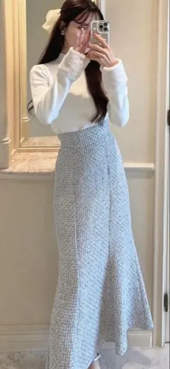 未使用品　ラメスパンコールツイードマーメイドスカート