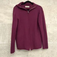 Calvin Klein パープル フルジップセーター サイズ9 ウール100%