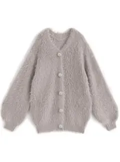 ビジューボタンフェザーニットカーディガン[kz278]