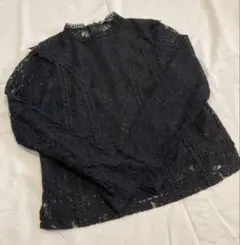 ザラZARAレースのトップス黒