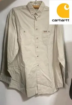 オフホワイト 長袖 カーハート シャツ USA古着 90s 無地