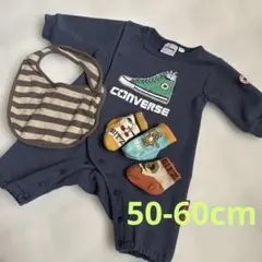 CONVERSE ベビー ロンパース 50-60cm ネイビー　靴下スタイセットのサムネイル