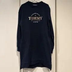 TOMMY HILFIGER キッズ スウェットワンピース ネイビー