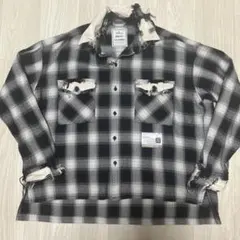ミハラヤスヒロ Partly Damaged Shirts チェックシャツ　44 MIHARA YASUHIRO(ミハラヤスヒロ) 22AW PARTLY DAMAGED SHIRT