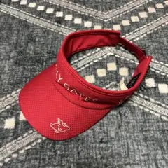 パーリーゲイツ ゴルフ サンバイザー レッド 赤 フライングラビット メッシュ