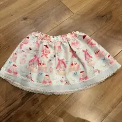 メゾピアノ　90cm スカート　シュガーケーキ柄　水色