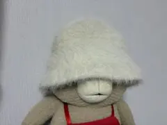 GU ホワイト ファーバケットハット