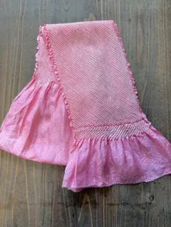 ピンク フリル付き 帯揚げ