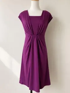 【美品✨現行タグ 】kay me ドレープ フレンチスリーブ ワンピース 洗える 美品✨現行タグ 】kay me ドレープ フレンチスリーブ ワンピース