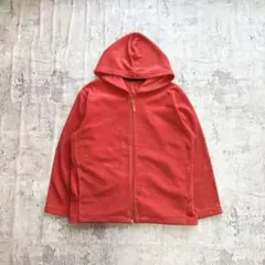 フリース フルジップパーカー LL オレンジ 蛍光色 ゆるだぼ アウトドア 古着