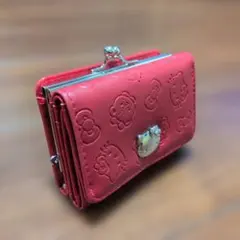 【美品】ハローキティ × ロデオクラウンズ コラボ 三つ折り財布 レッドのサムネイル