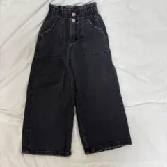 専用 ZARA ザラ キッズ ブラックデニム ワイドパンツ116cm