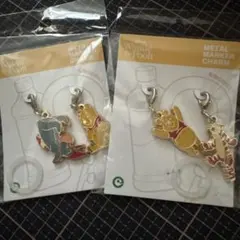 新品・未使用のくまのプーさんメタルマーカーの2点セットチャーム目印