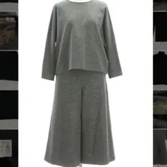 セブンアイディコンセプト　ウール混トップス／ミモレ丈パンツ 38／40 セット