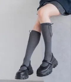 【未使用】LOWRYSFARMメリージェーンバレエスニーカーL24.5cm黒のサムネイル