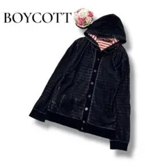 BOYCOTT パーカー Lサイズ　ネイビー メンズ 羽織り カーディガン風