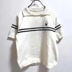 ナイスクラップ　半袖ニット　カットソー　クリーム色　フリーサイズ