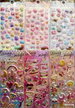 【6枚セット】ぷくぷく3D・シャカシャカシール6シートセット