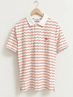 LACOSTE ラコステ ポロシャツ スリムフィット ホワイト オレンジ