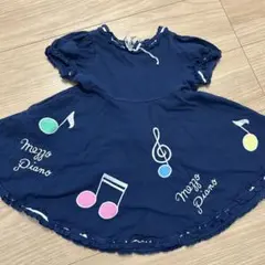 メゾピアノ MEZZOPIANO ベビー ワンピース 音符 紺のサムネイル
