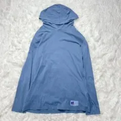 ラッセルアスレティック長袖 カットソー パーカー くすみブルーM ロンTパーカー