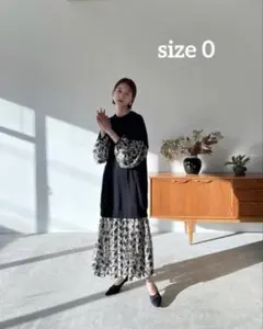 【美品】CLANE フラワーレースミックスワンピース サイズ0 美品 ブラック