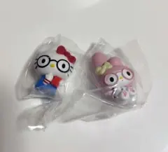 サンリオ めがねっこちゃんフィギュア ハローキティ、マイメロディ