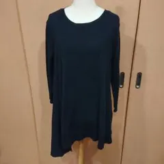 q.b.c ワッフル アシンメトリー チュニック サイズM～Ｌ ブラックのサムネイル