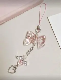 ピンクリボン　携帯ストラップ