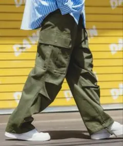 NULL ヌル ミリタリー カーゴパンツ Sサイズ カーキ グリーン