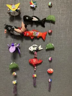 鯉のぼり吊るし雛7連飾り　子供の日　ハンドメイド（M ik k o） 吊るし雛鯉のぼり ハンドメイド 子供の日 - メルカリ