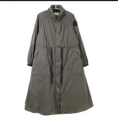 極美品 MONCLER モンクレール リン ダウンナイロンコート ロング カーキ