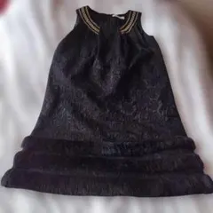 ブラック　 レース 　ファー　パーティー　ワンピース